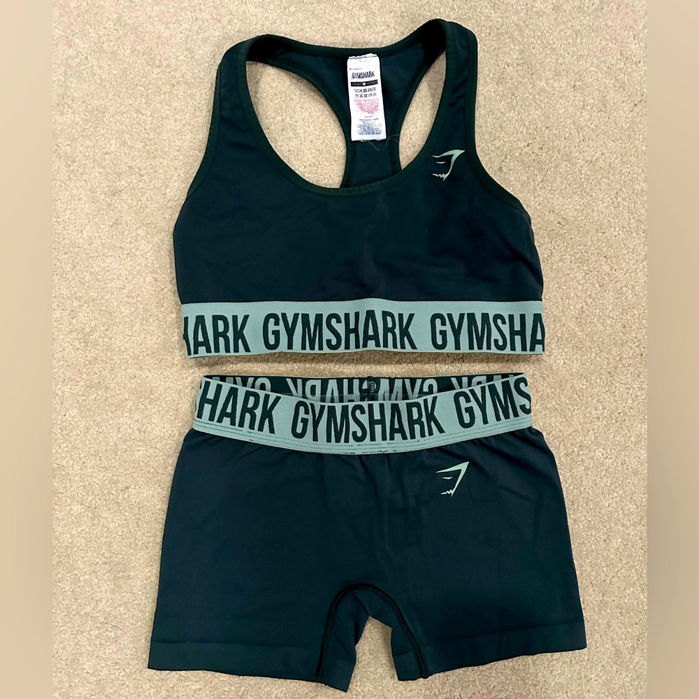 Gymshark fit seamless shorts (size S) and sports bra (size M)